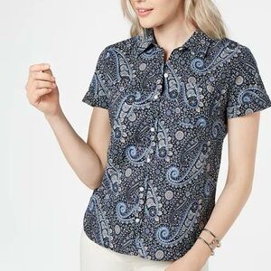 Tommy Hilfiger Pacific Paisley Button-Up Camp Shirt size M